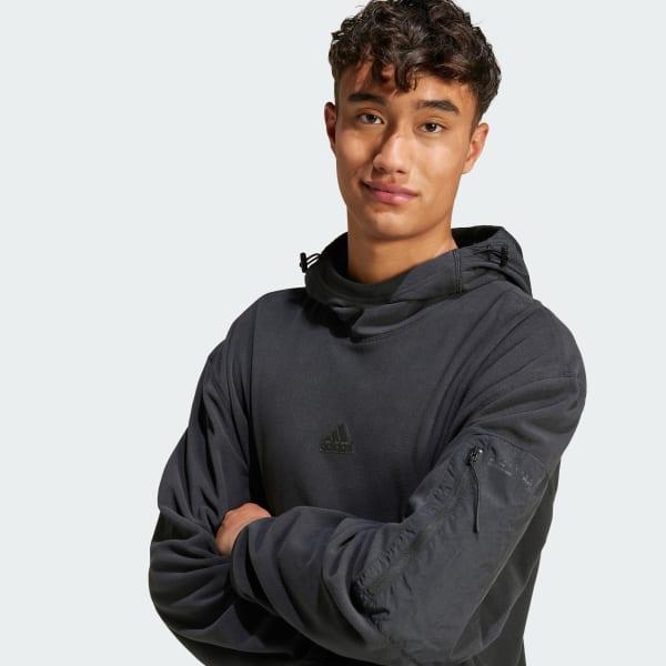 adidas City Escape Polar Fleece Hoodie Collegiate Green XL Mens Product Image