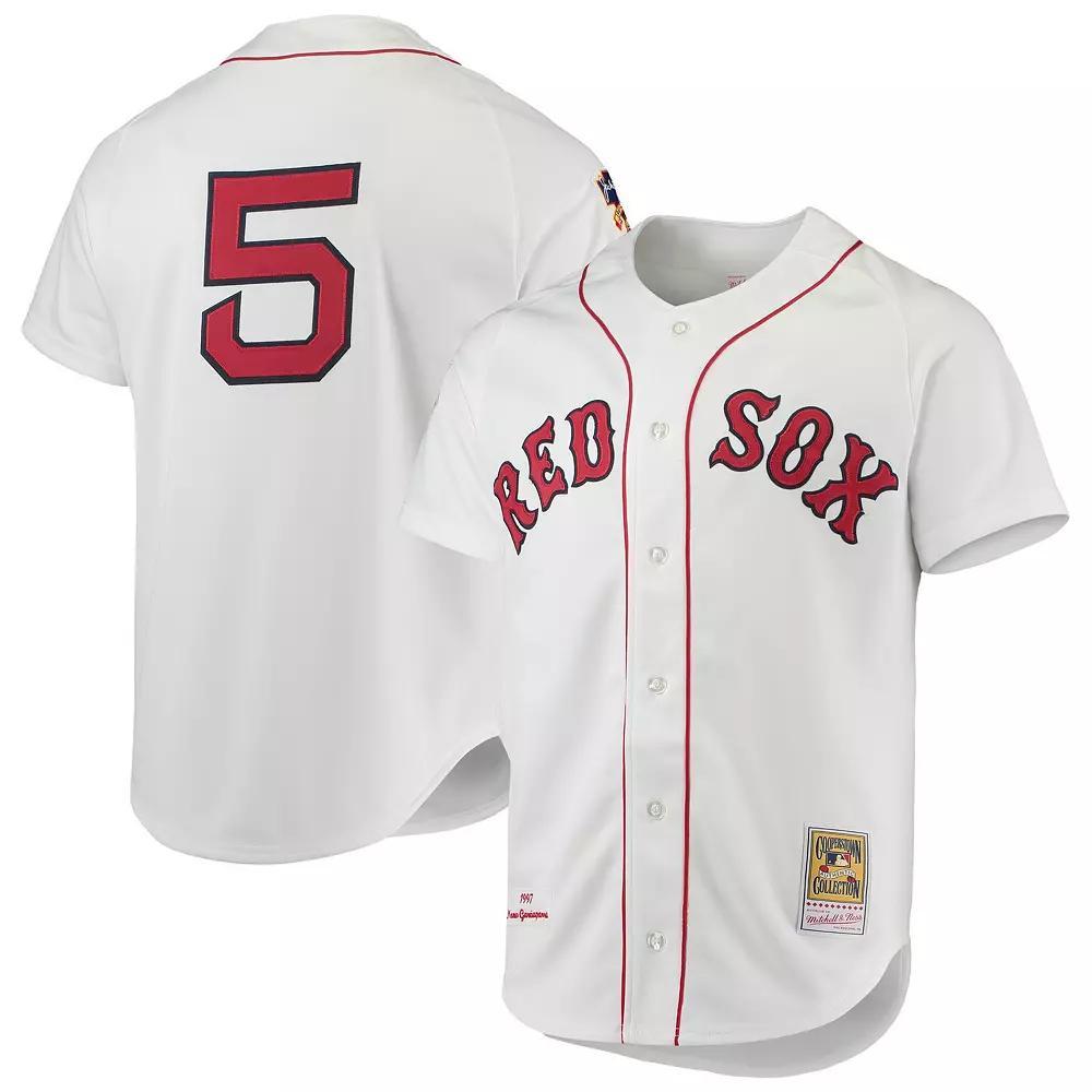 Men's Mitchell & Ness Nomar Garciaparra White Boston Red Sox 1997 Cooperstown Collection Authentic Jersey, Size: 60 Product Image
