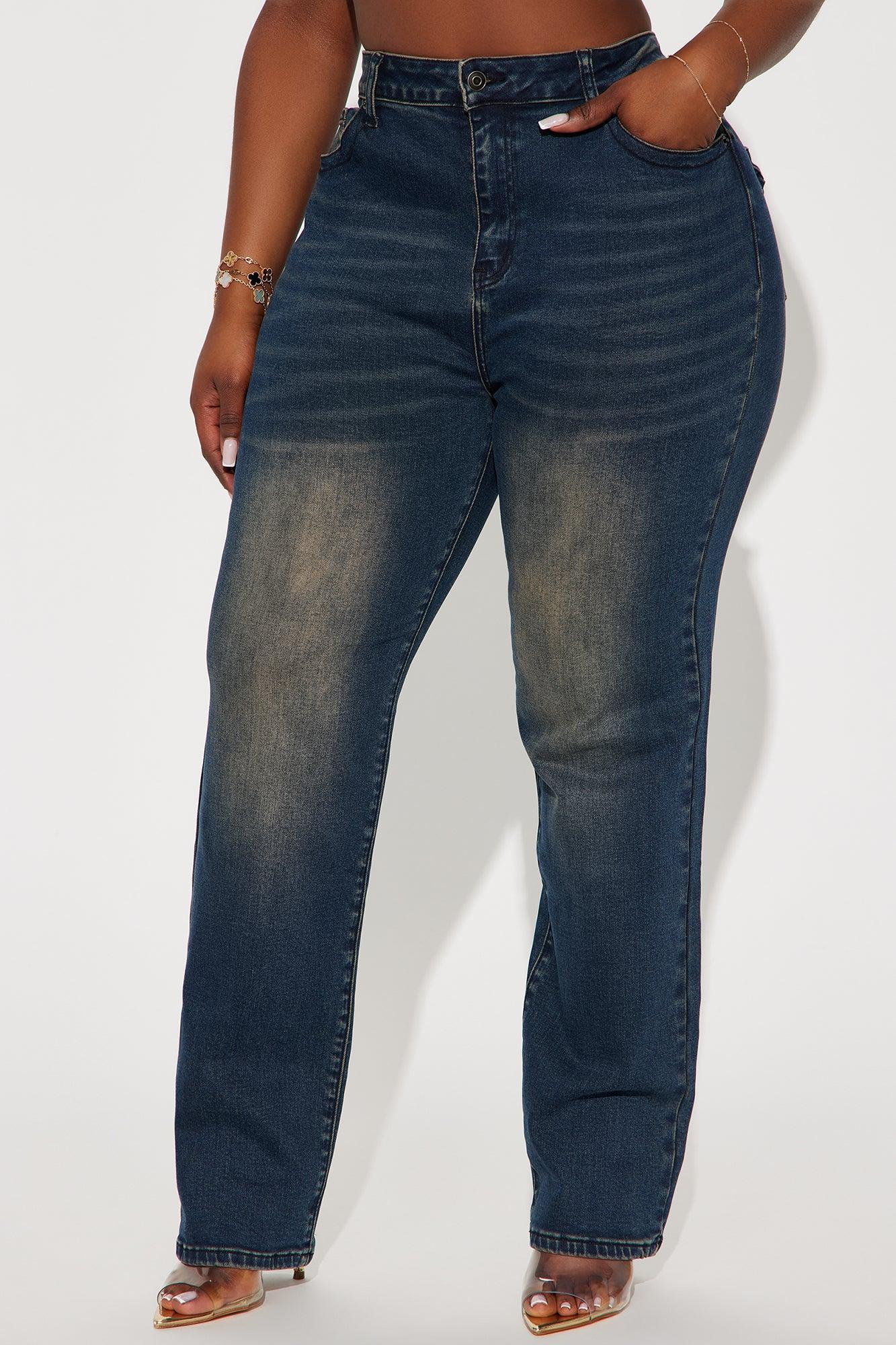 Keep It In Mind Stretch Tinted Straight Leg Jeans - Dark Wash Product Image