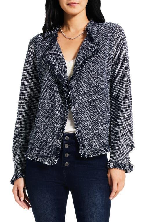 NIC+ZOE Fringe Mix Knit Jacket (Indigo Multi) Women's Clothing Product Image