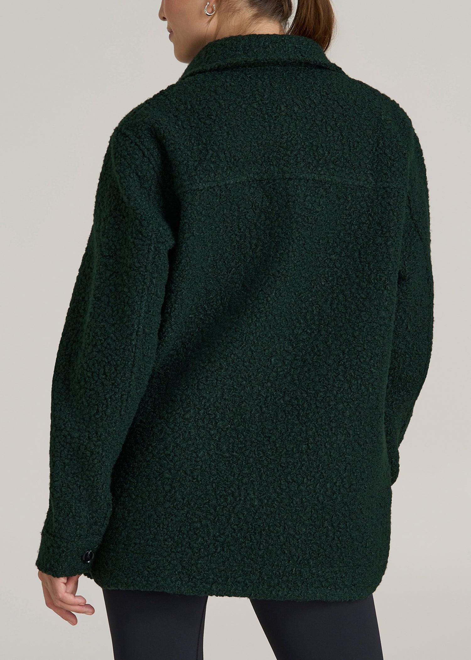 Relaxed Boucle Tall Women's Shacket in Pine Grove Product Image