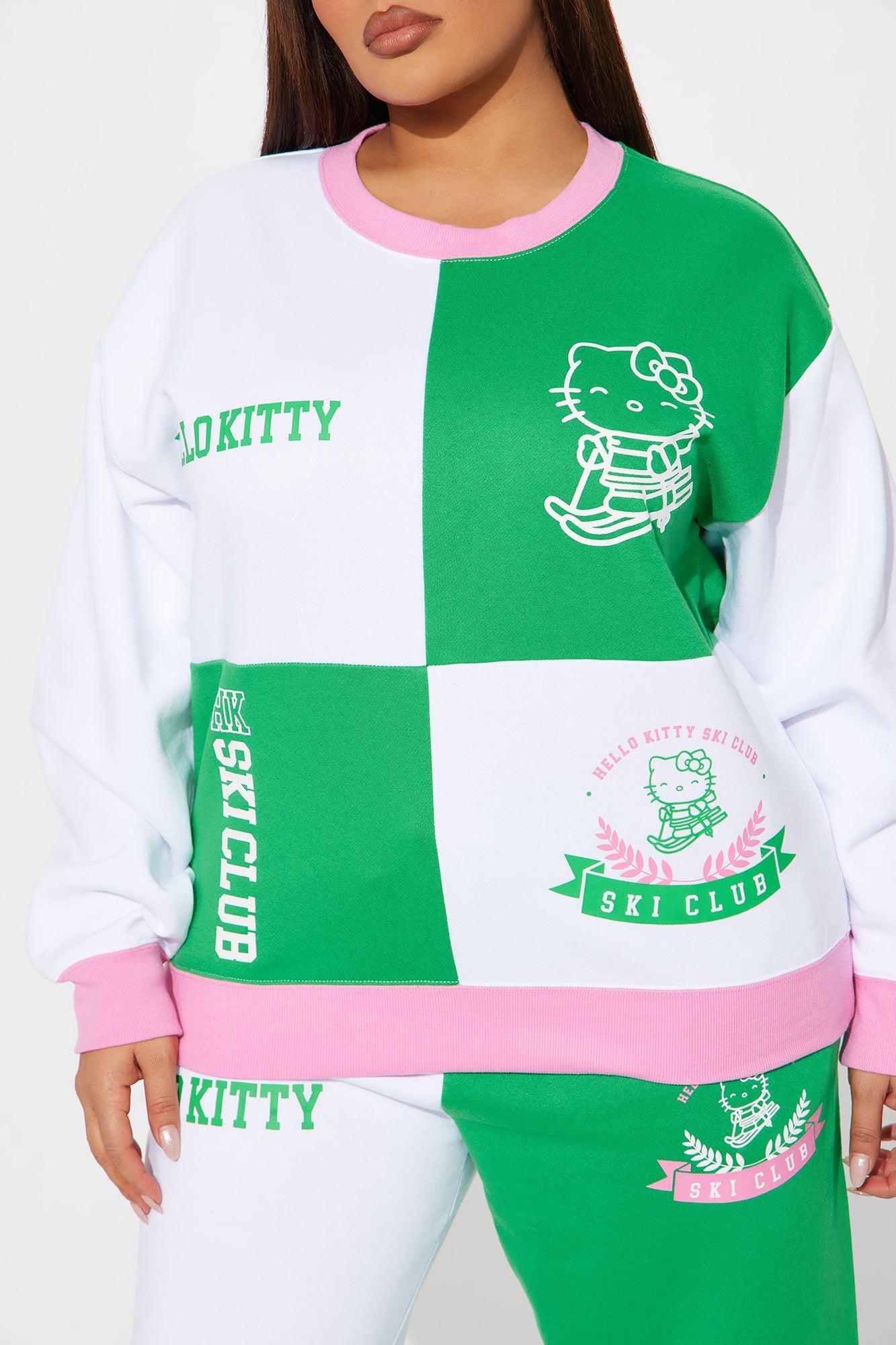 Hello Kitty Ski Club Oversized Sweatshirt  - White/combo Product Image