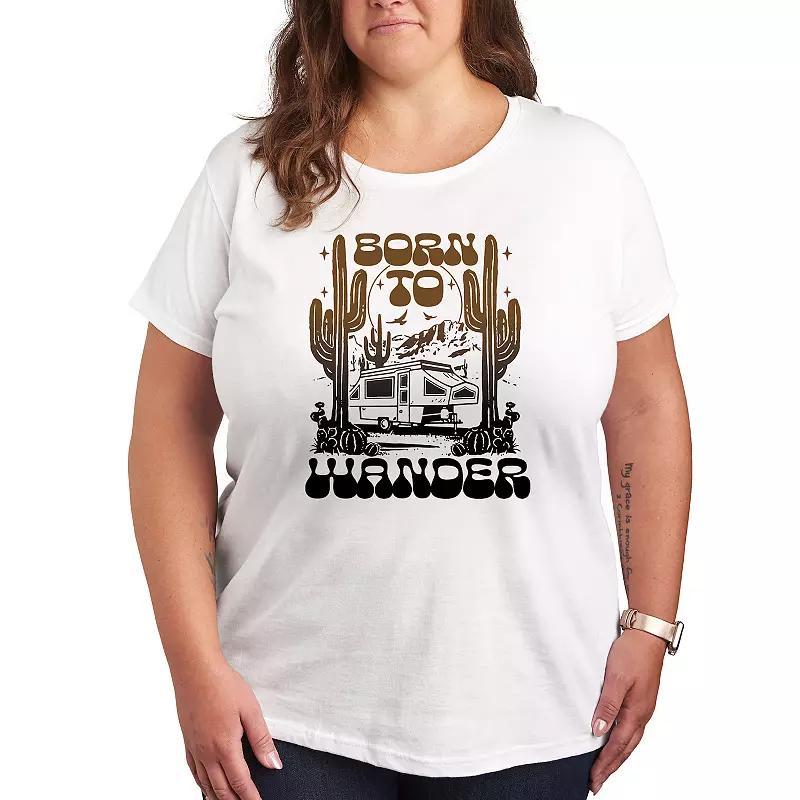 Plus Born to Wander Desert Graphic Tee, Womens Product Image