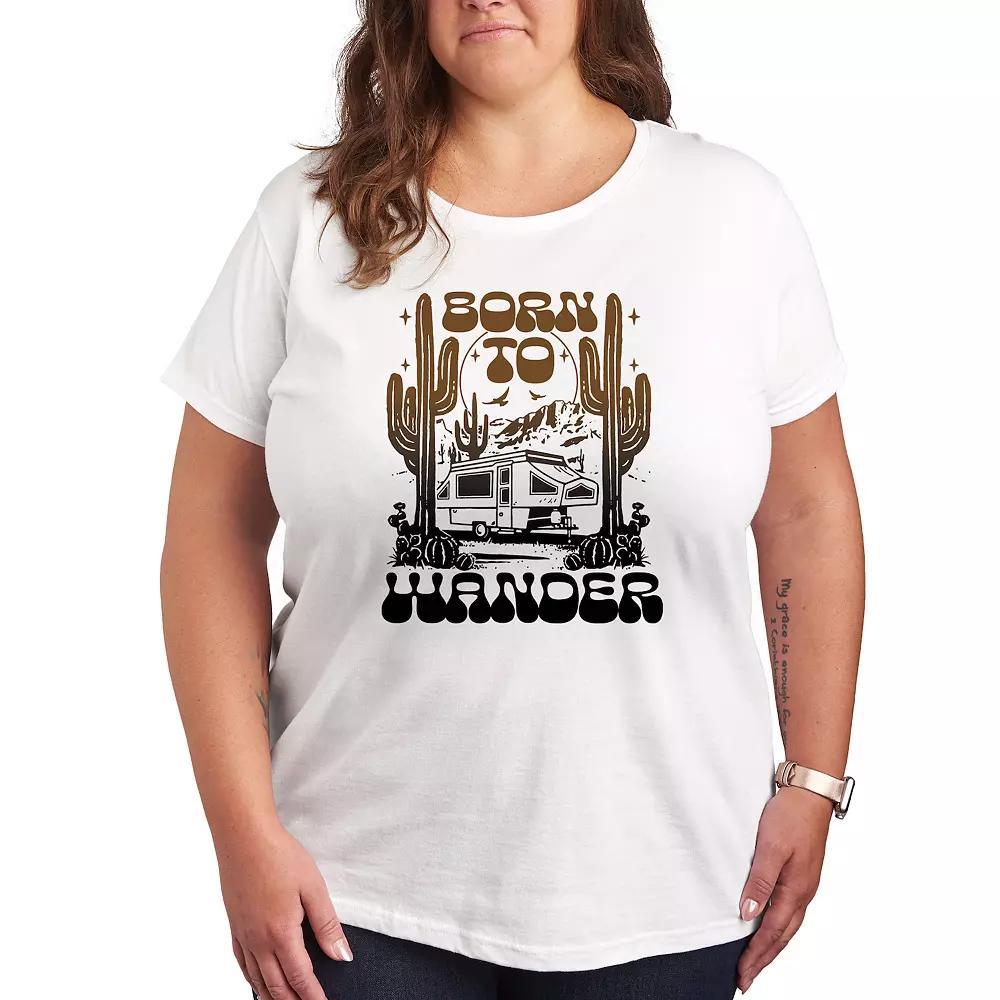 Plus Born to Wander Desert Graphic Tee, Womens Product Image