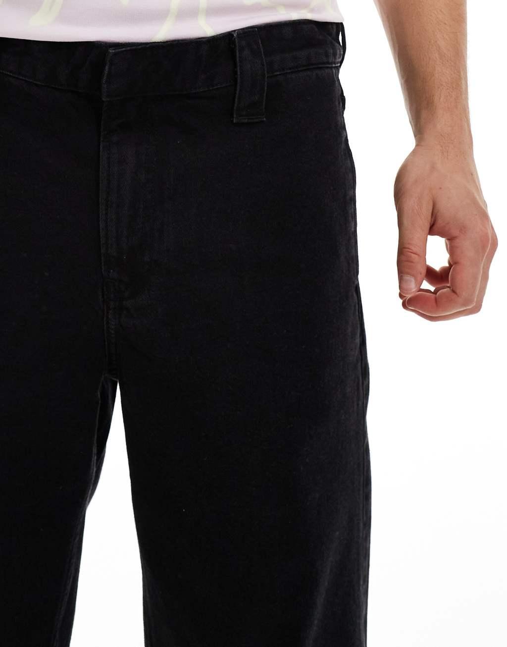 Calvin Klein Jeans denim jorts in black Product Image
