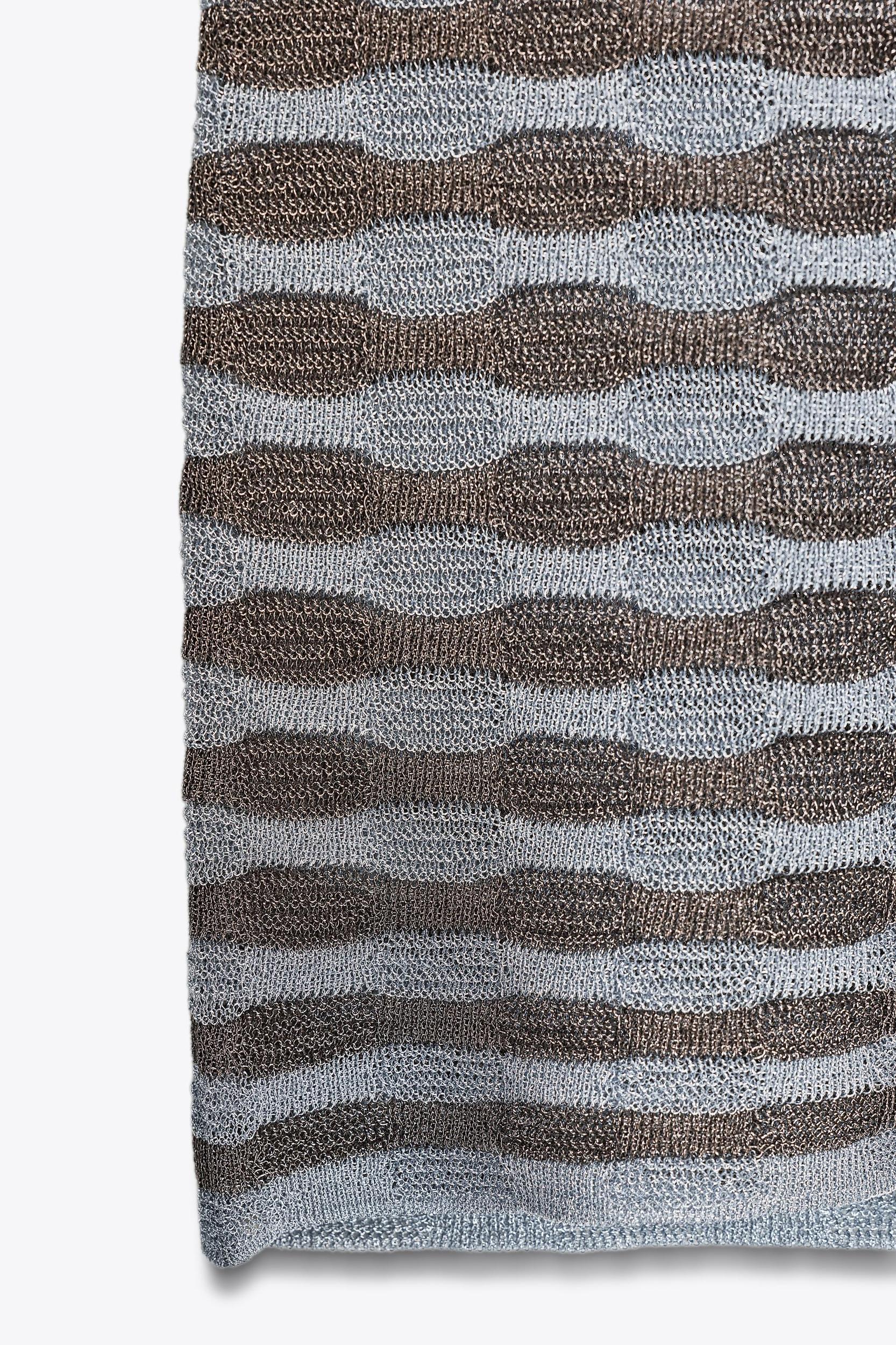 METALLIC THREAD STRIPE DRESS Product Image