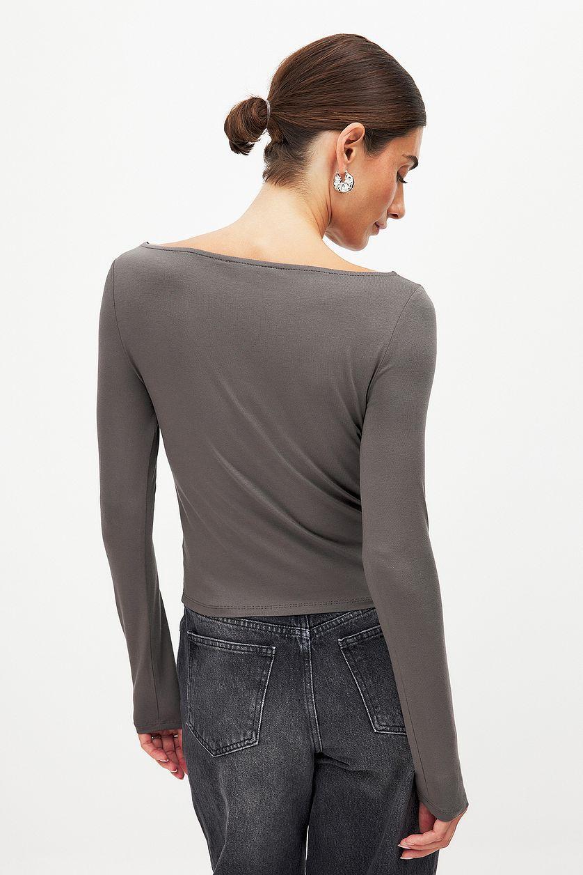 Boat Neck Long Sleeve Top Product Image