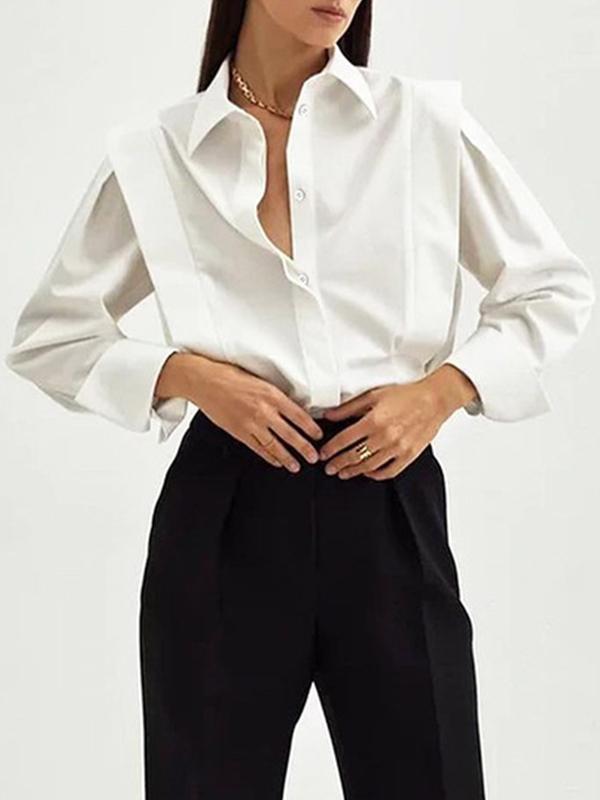 Solid Loose Long Sleeves Shirts Product Image