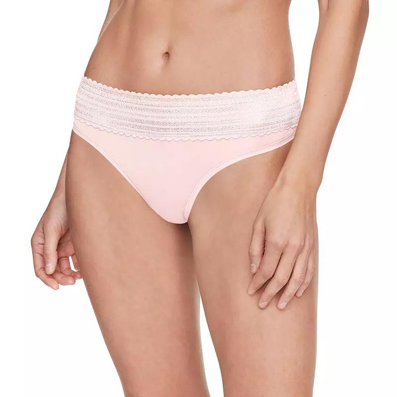 Warners No Pinching No Problems® Dig-Free Comfort Waistband Lace Thong RX5101J, Women's, Size: XL, Grey Product Image