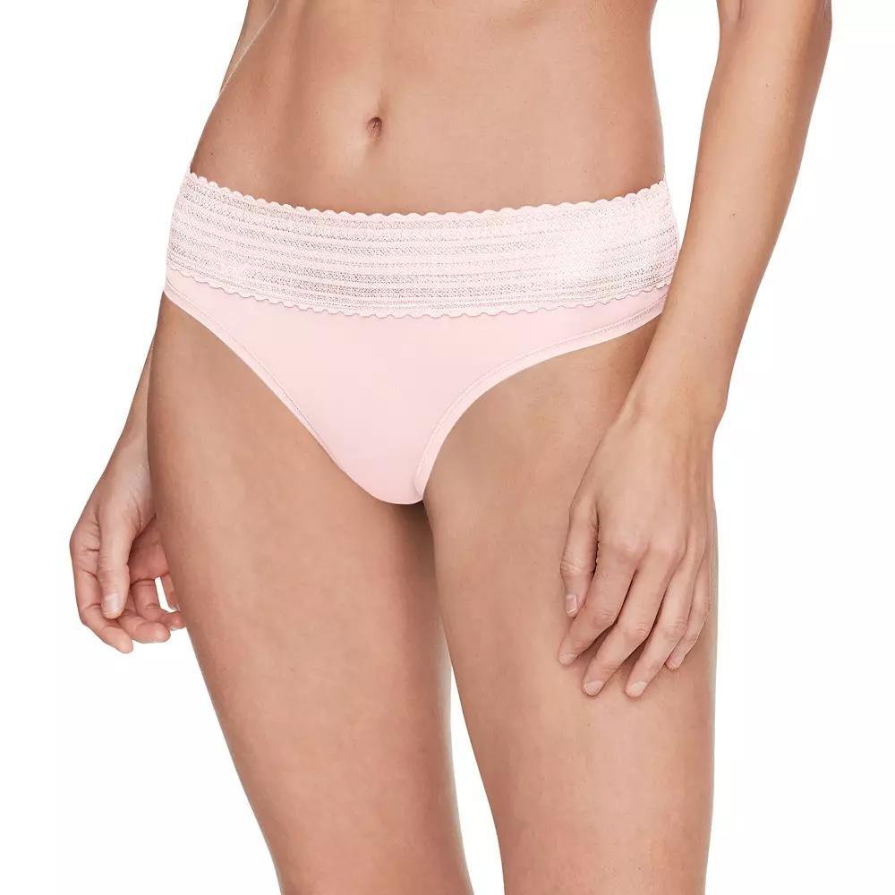 Warners No Pinching No Problems® Dig-Free Comfort Waistband Lace Thong RX5101J, Women's, Size: XL, Grey Product Image