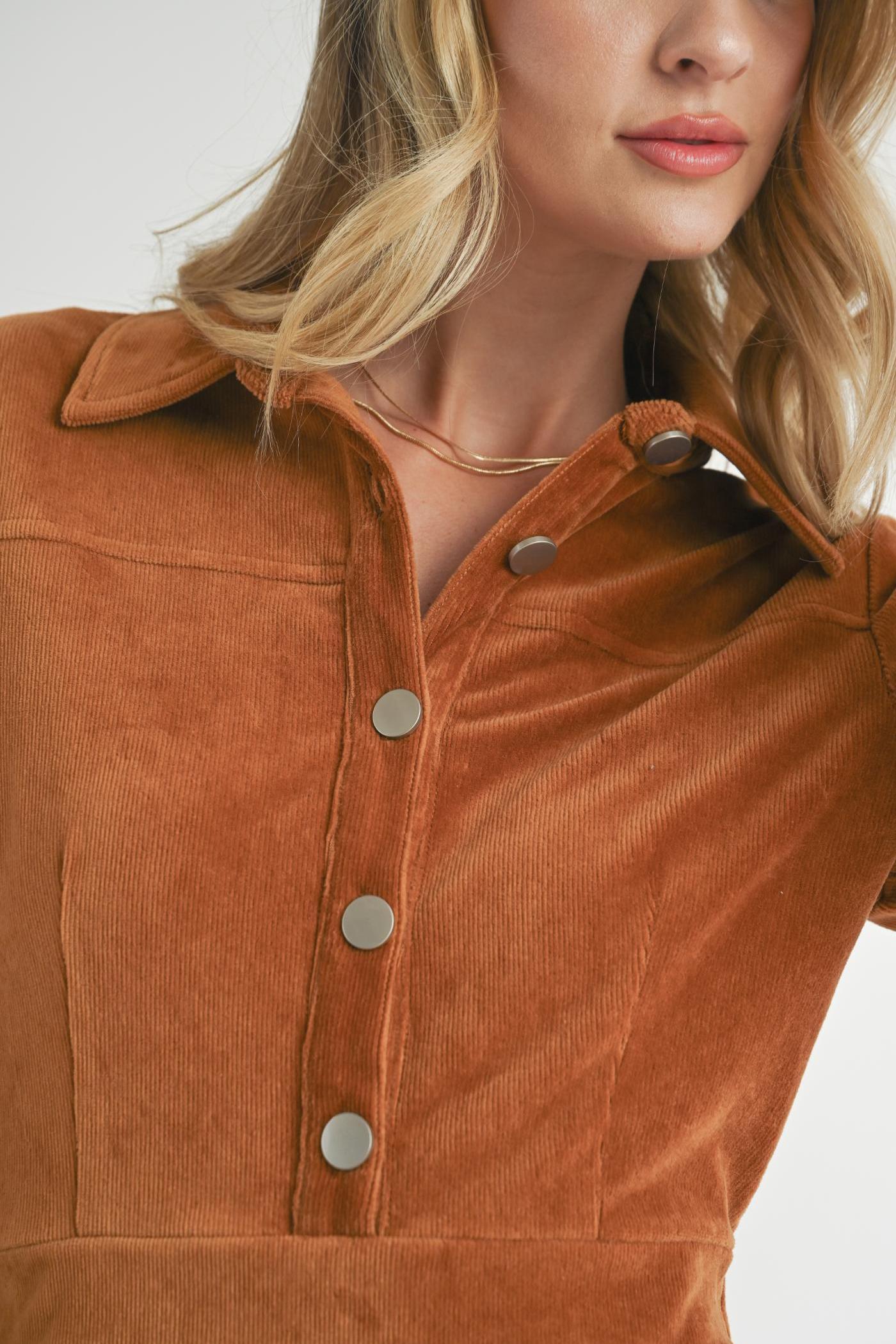 Morrison Cord Shirt Mini Dress Product Image