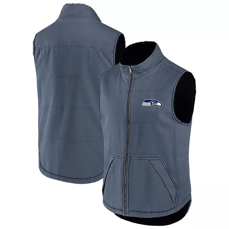 Men's NFL x Darius Rucker Collection by Fanatics College Navy Seattle Seahawks Sherpa-Lined Full-Zip Vest, Size: Small, Blue Product Image