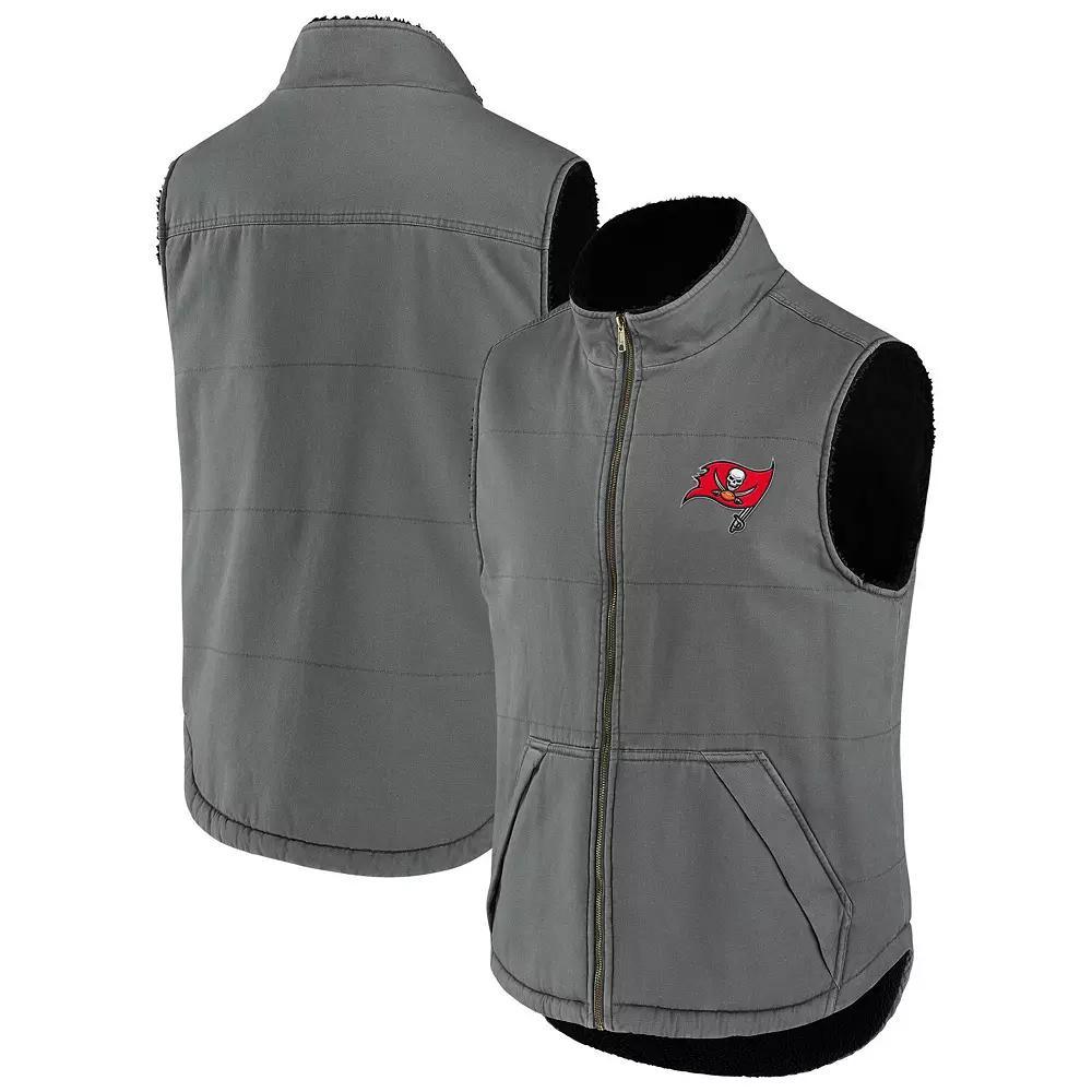 Men's NFL x Darius Rucker Collection by Fanatics Gray Tampa Bay Buccaneers Sherpa-Lined Full-Zip Vest, Size: Medium, Grey Product Image