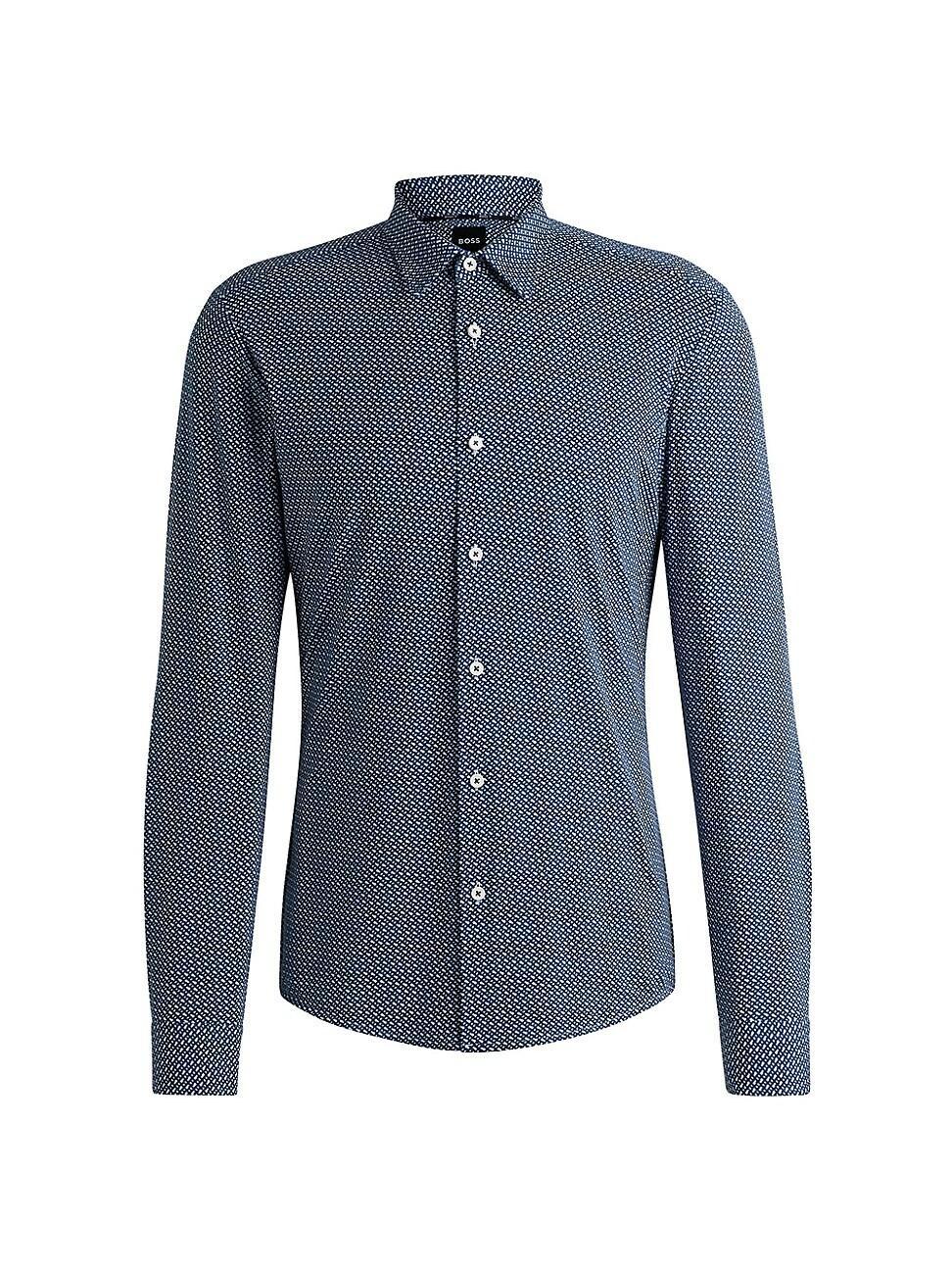 Mens Slim-Fit Shirt in Monogram-Print Performance-Stretch Material Product Image