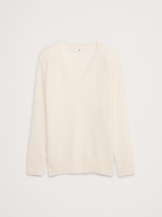 Oversized Lightweight Cashmere V-Neck Sweater Product Image