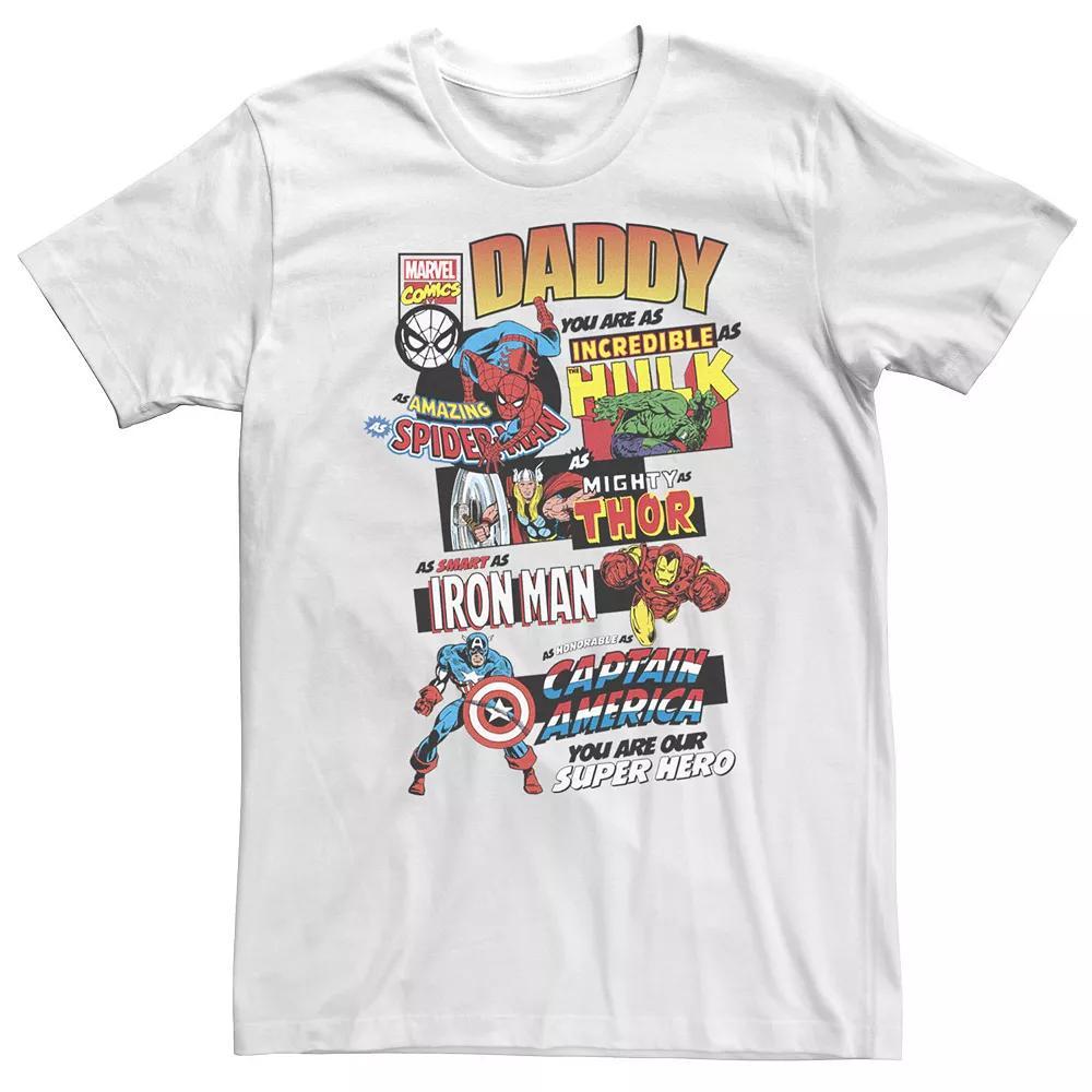 Big & Tall Marvel Ultimate Dad Tee, Men's, Size: 3XL Tall, White Product Image