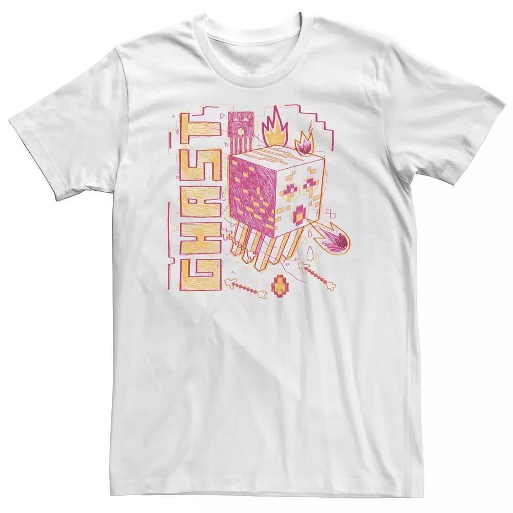 Big & Tall Minecraft Ghast Sketch Portrait Tee, Men's, Size: 3XL Tall, White Product Image