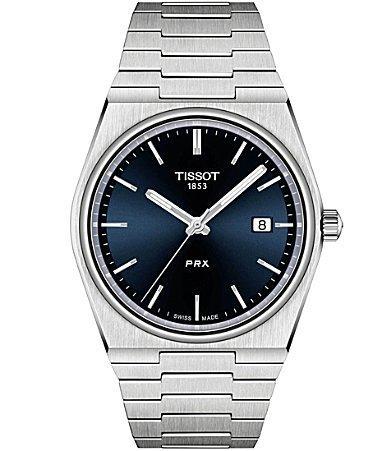 Tissot Mens Prx Automatic Stainless Steel Tonneau Bracelet Watch Product Image