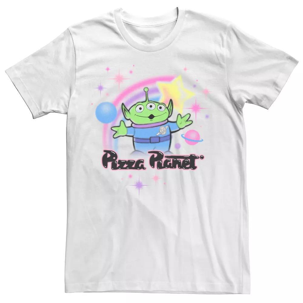 Disney / Pixar's Toy Story Alien Men's Pizza Planet Airbrush Tee, Size: Large, White Product Image