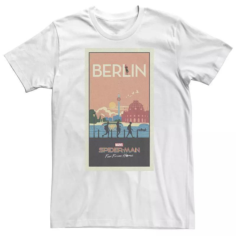 Big & Tall Marvel Spider-Man Far From Home Berlin Abstract Movie Poster Tee, Men's, Size: XL Tall, White Product Image