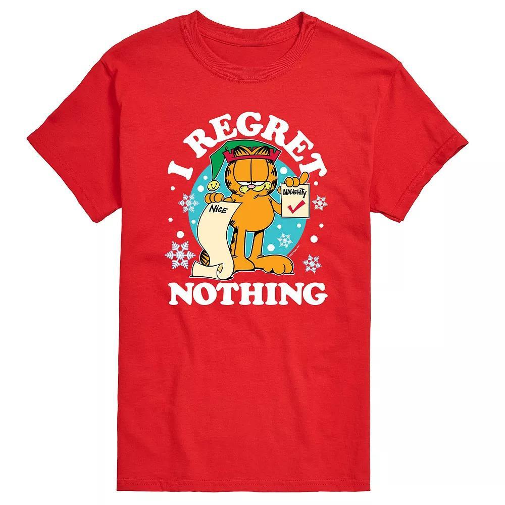 Men's Garfield Naughty List I Regret Nothing Graphic Tee, Size: Small, Red Product Image