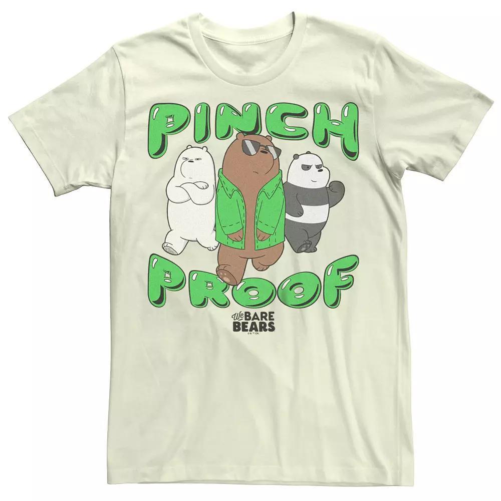 Men's We Bare Bears "Pinch Proof" St. Patrick's Day Graphic Tee, Size: Medium, Natural Product Image