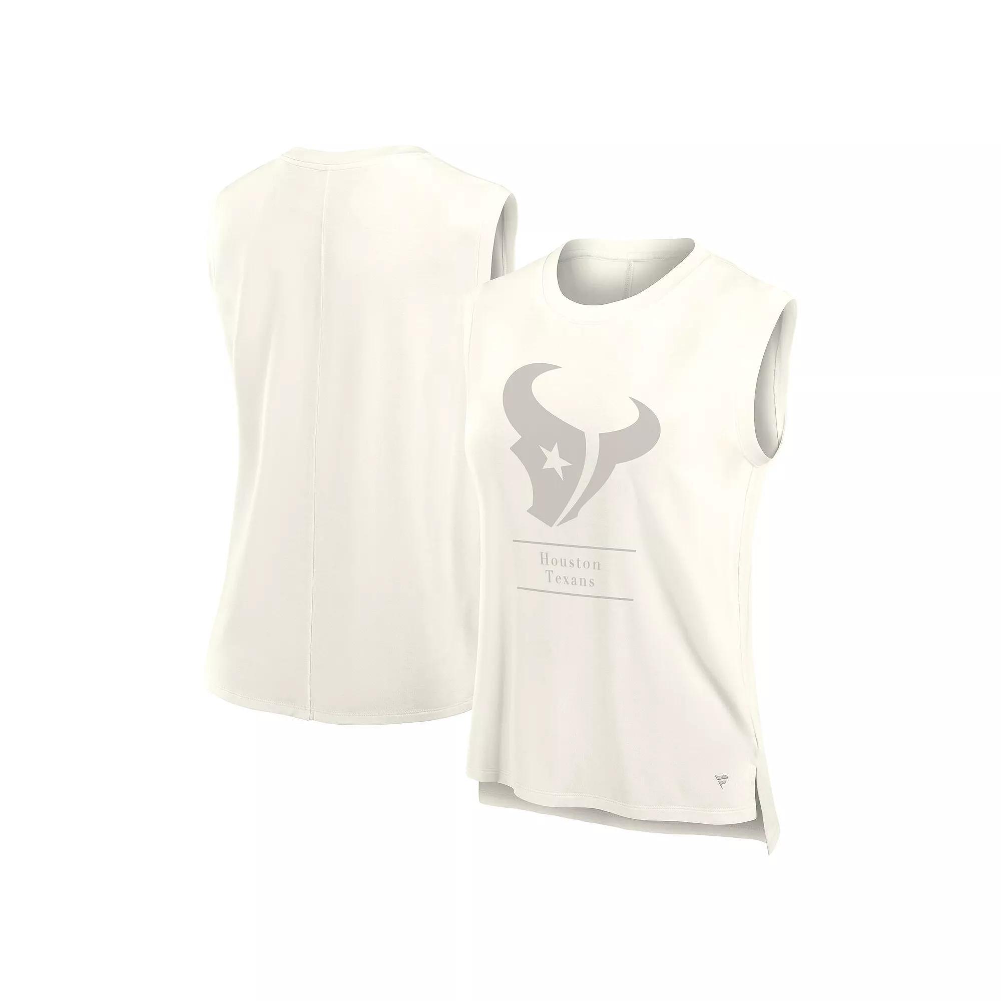 Women's Fanatics Cream Houston Texans Studio Embrace Tank Top, Size: 3XL, Beige Product Image