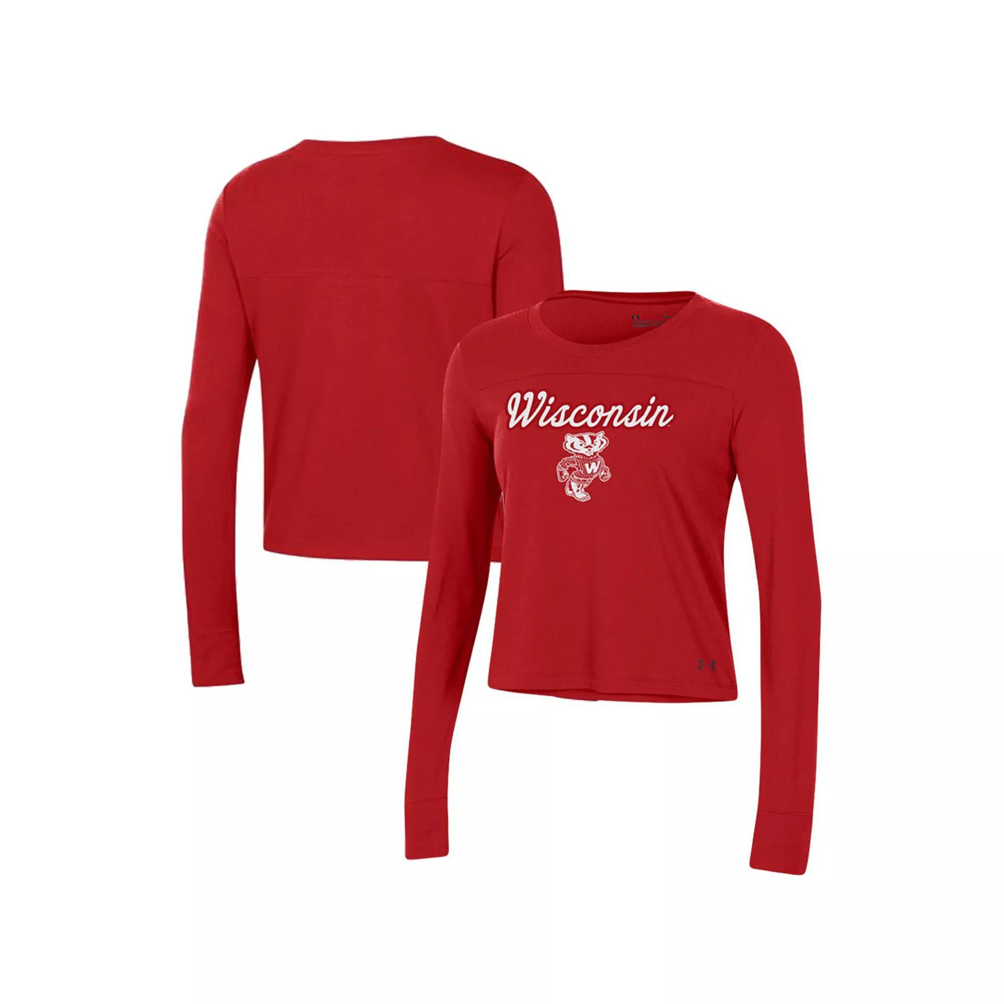 Women's Under Armour Navy Notre Dame Fighting Irish Vault Cropped Long Sleeve T-Shirt, Size: 2XL, Blue Product Image