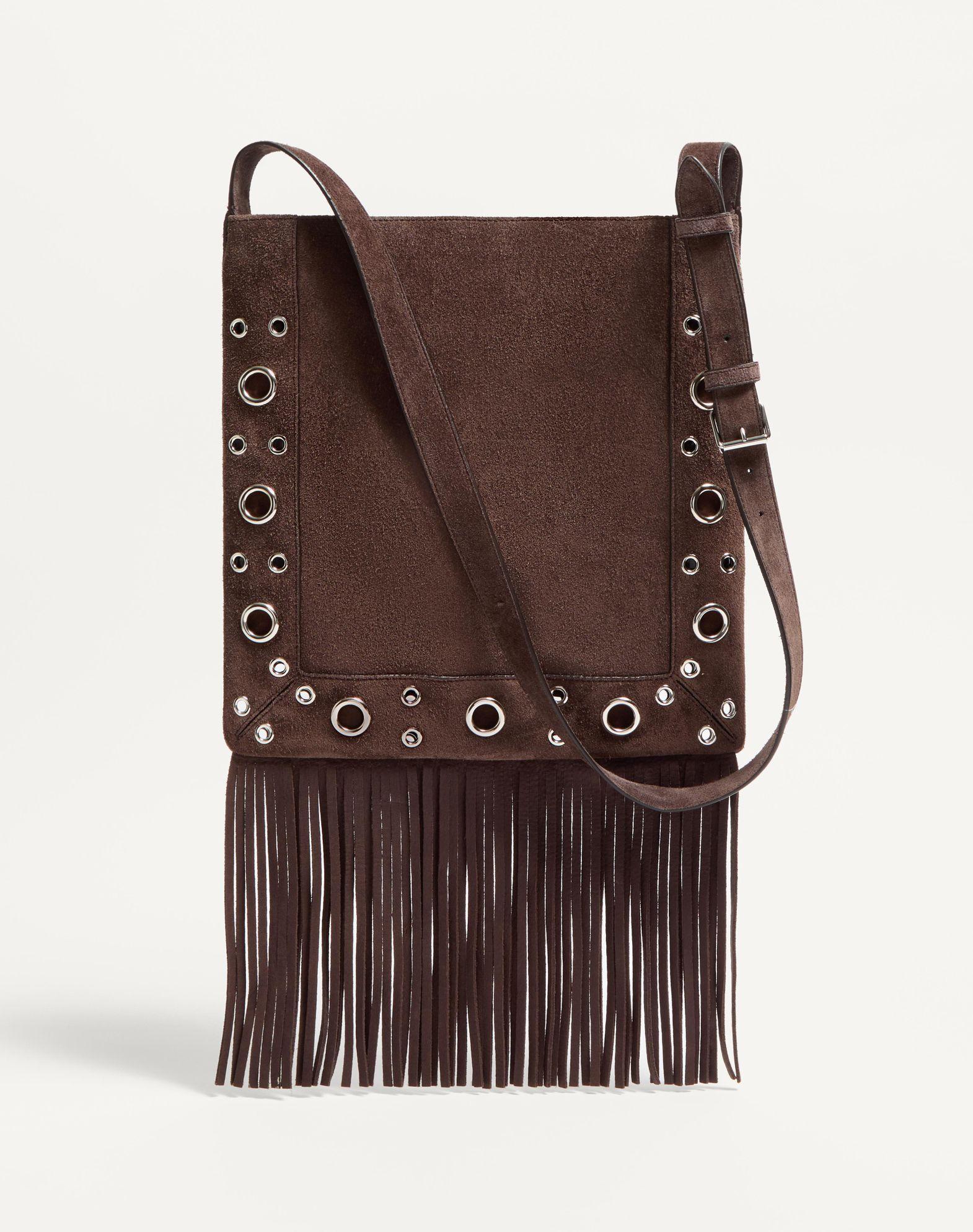 Valentino Garavani Nellcôte Embroidered Shoulder Bag With Fringes Product Image