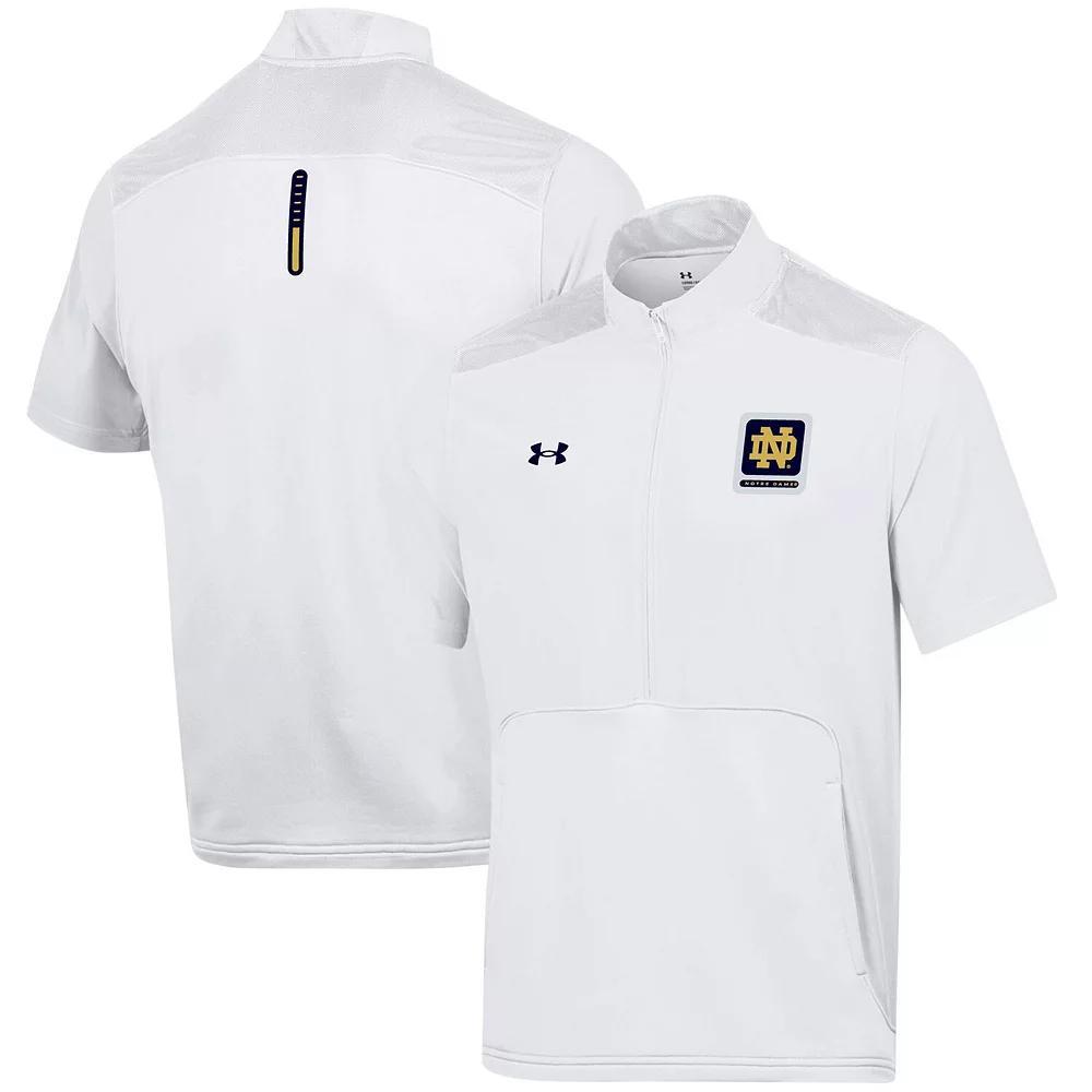 Men's Under Armour White Notre Dame Fighting Irish Motivate Half-Zip Jacket, Size: Medium Product Image