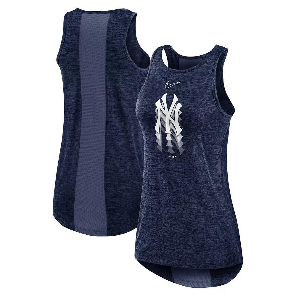 Women's Nike Navy New York Yankees Logo Fade High Neck Performance Tank Top, Size: XL, Blue Product Image