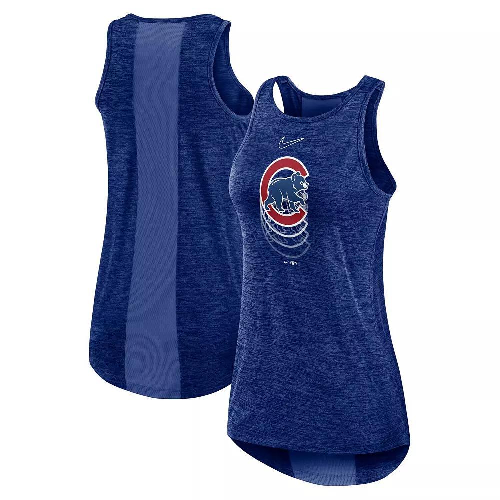 Women's Nike Royal Chicago Cubs Logo Fade High Neck Performance Tank Top, Size: Medium, Blue Product Image