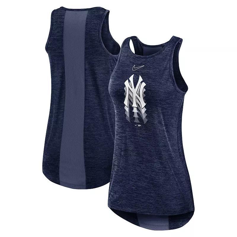 Women's Nike Navy New York Yankees Logo Fade High Neck Performance Tank Top, Size: XL, Blue Product Image