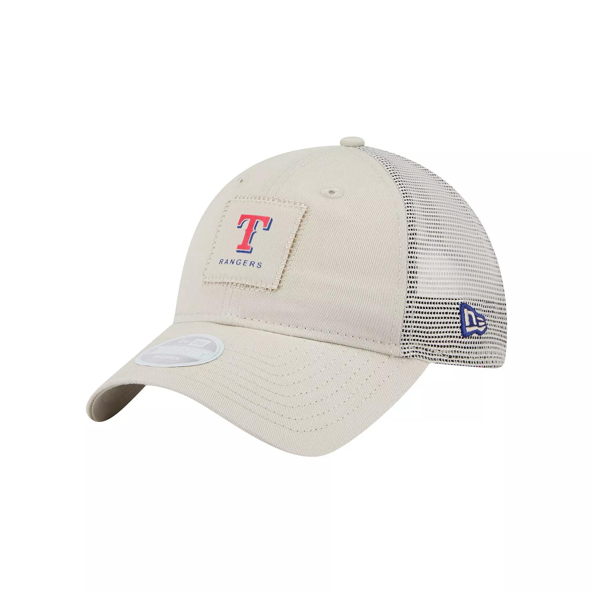 Women's New Era  Light Beige Texas Rangers Square Stitch 9TWENTY Adjustable Hat, Lt Bei Product Image