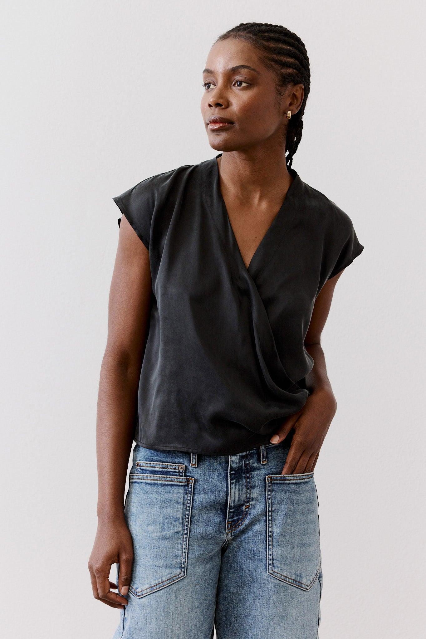 The Wrap Washable Silk Top Product Image
