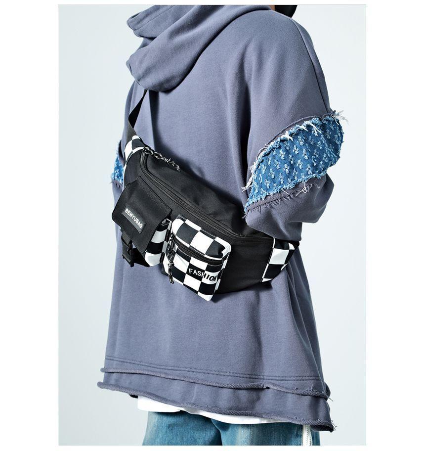 Checker Print Panel Belt Bag Product Image