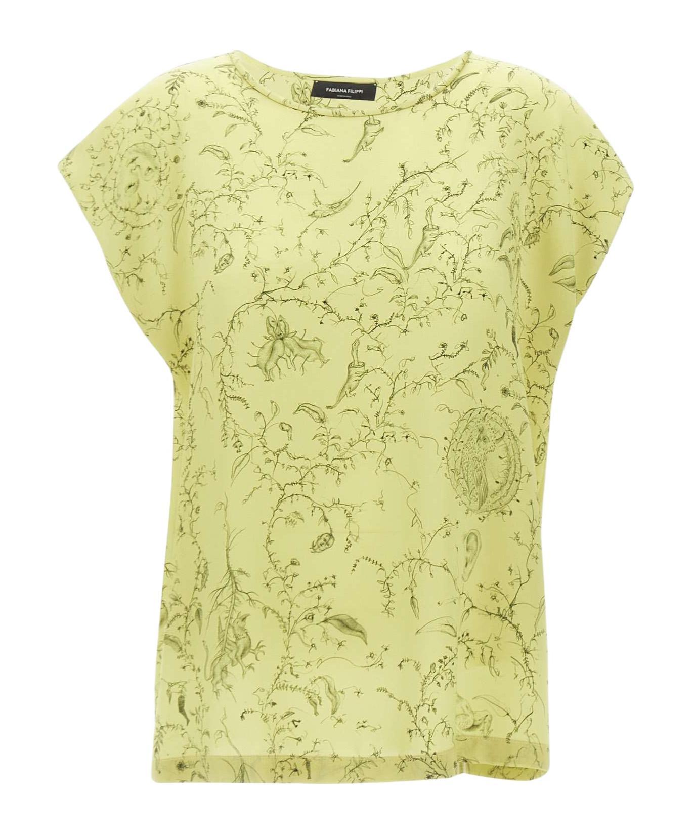 FABIANA FILIPPI Patterned T-shirt In Yellow Product Image