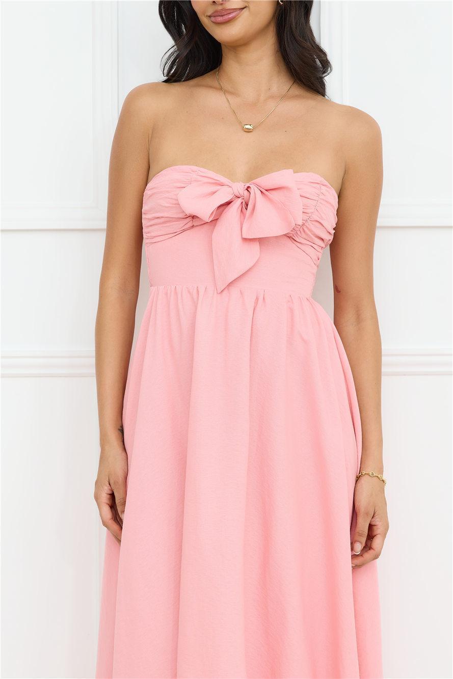 Saltwater Soul Strapless Midi Dress Pink Product Image