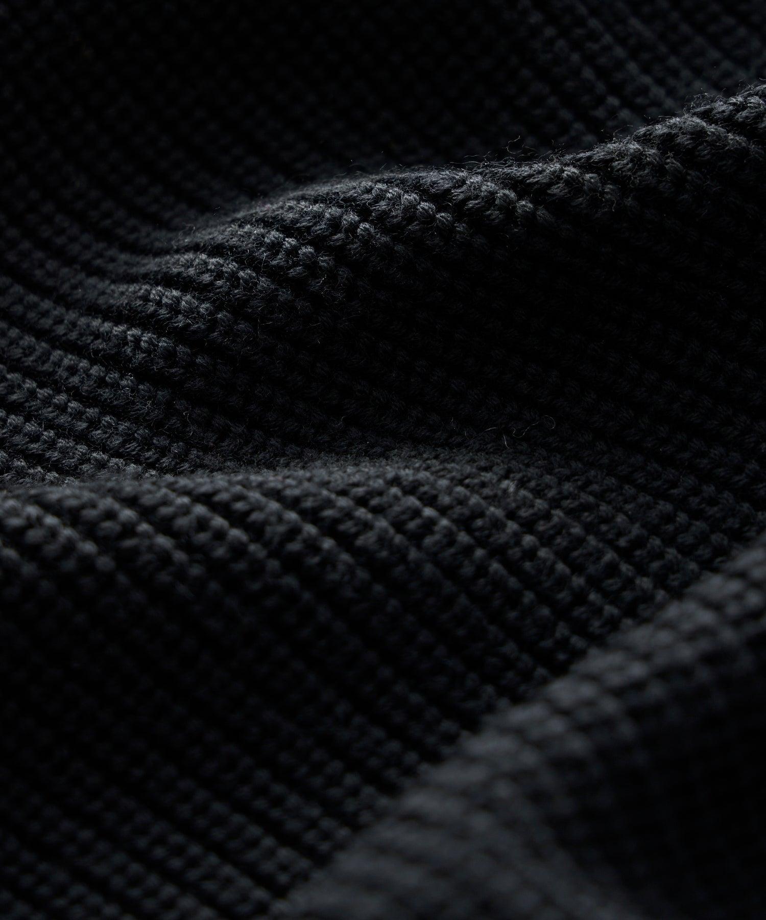 Merino Full-Zip Sweater in Black Product Image