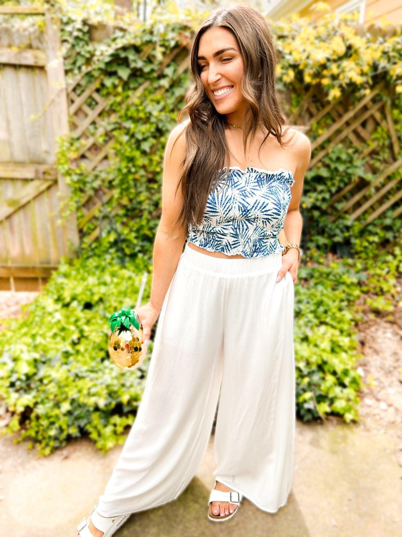 Zara Wide Leg Cotton Pants Product Image