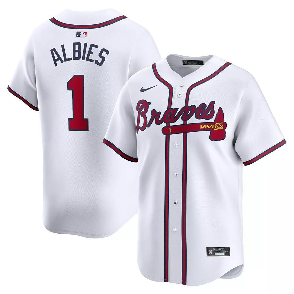 Men's Nike Ozzie Albies White Atlanta Braves Home Limited Player Jersey, Size: XL Product Image