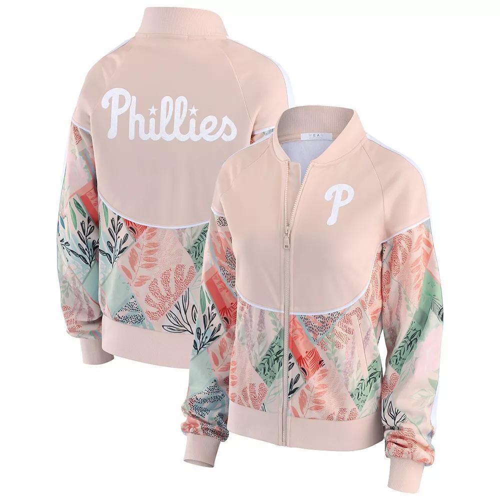 Women's WEAR by Erin Andrews  Sand San Francisco Giants Raglan Full-Zip Track Jacket, Size: Medium, Team Product Image