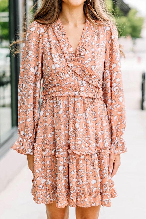 Give You Joy Clay Orange Printed Dress Female Product Image