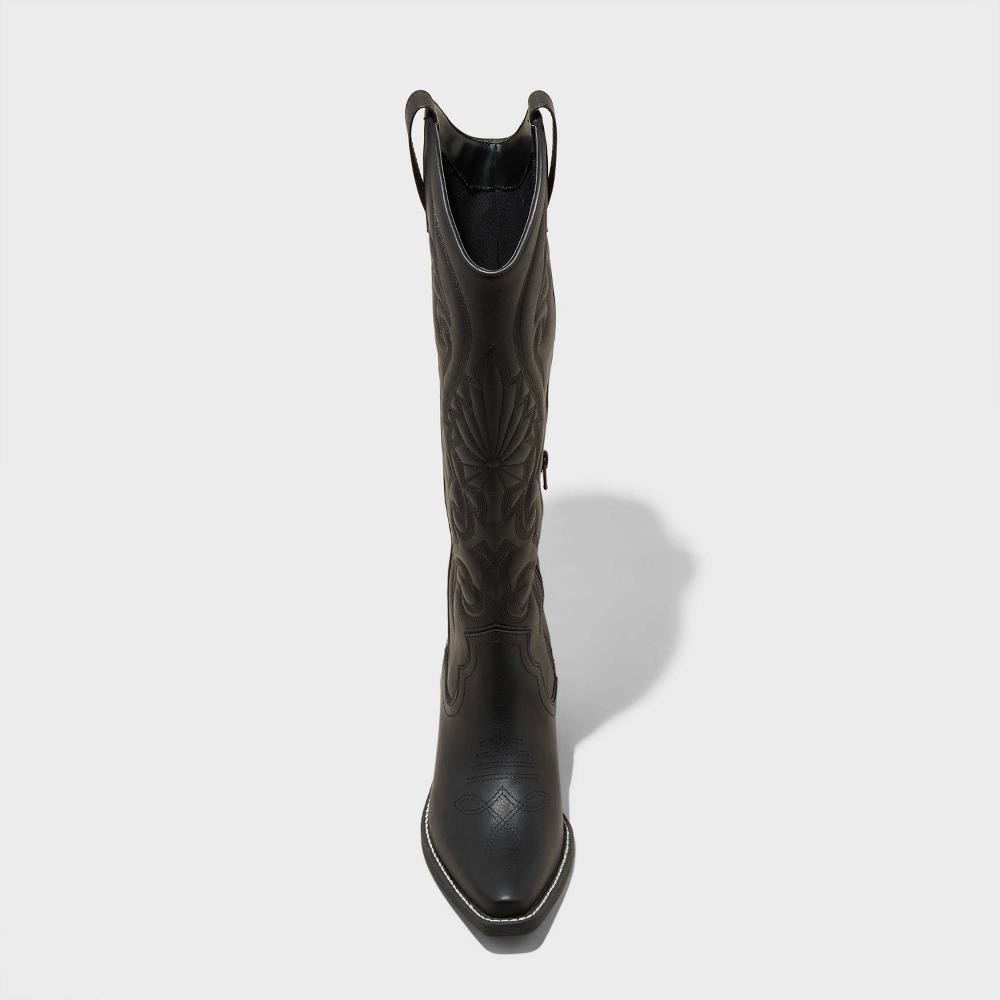 Womens Kenzi Western Boots with Memory Foam Insole - Wild Fable Jet Black 5 Product Image