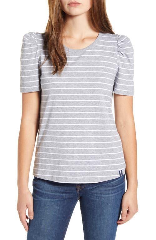 Court & Rowe Womens Short Sleeve Classic Stripe Puff Sleeve T-shirt Product Image