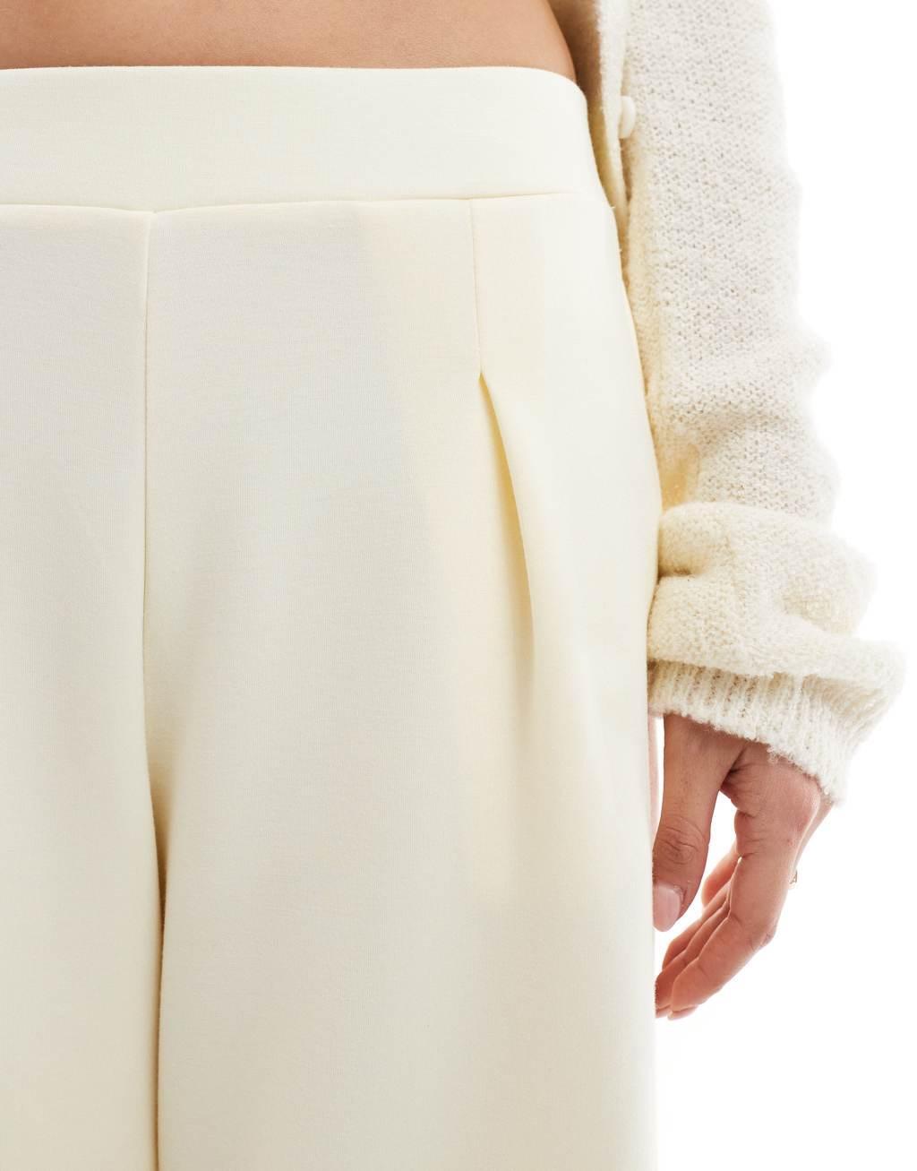 Bershka wide leg sweatpants in butter yellow  Product Image