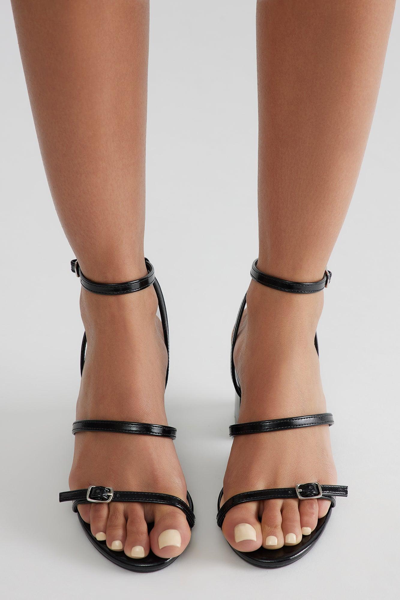 Isabetta Ankle Strap Heels - Black Product Image
