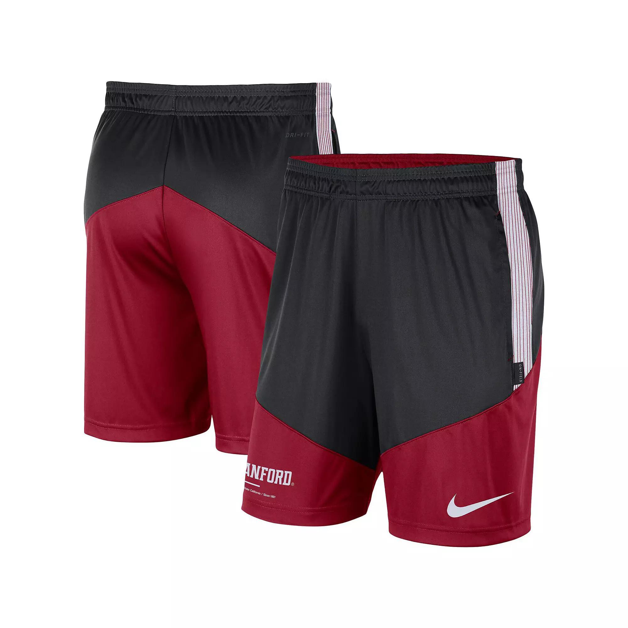 Men's Nike Charcoal/Green Michigan State Spartans Team Performance Knit Shorts, Size: Large Product Image