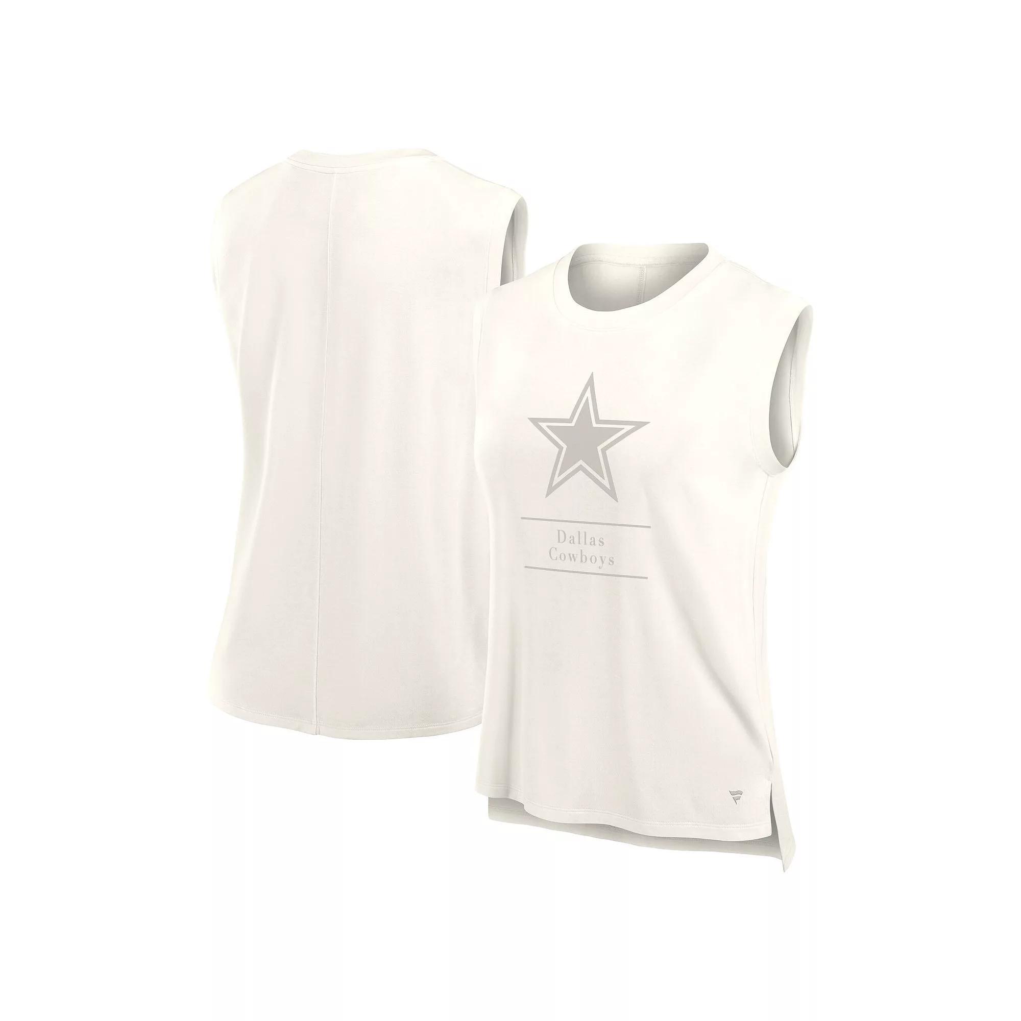 Women's Fanatics Cream Dallas Cowboys Studio Embrace Tank Top, Size: 2XL, Beige Product Image
