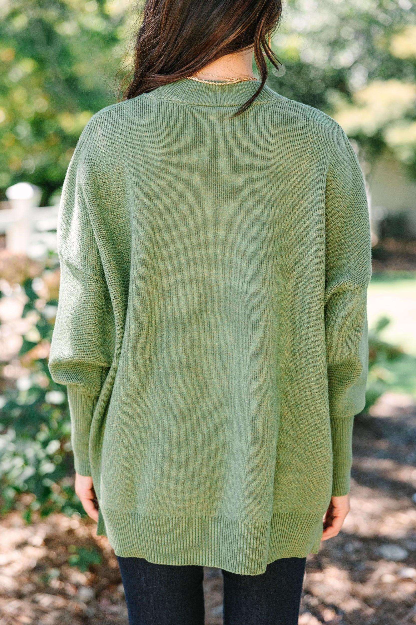 Perfectly You Olive Green Mock Neck Sweater Female Product Image